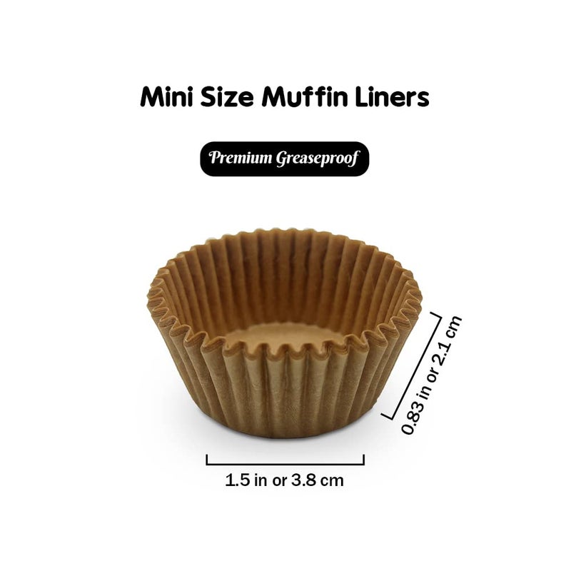 Mombake أكواب ميني كب كيك غير مبيضة من مومبيك، ورق مقاوم للدهون طبيعي، 500 قطعة - Image 3